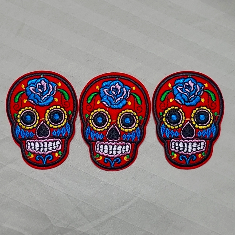 Rockabilly Sugar Skull Patches